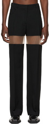 Mugler Black Wool Segmented Trousers