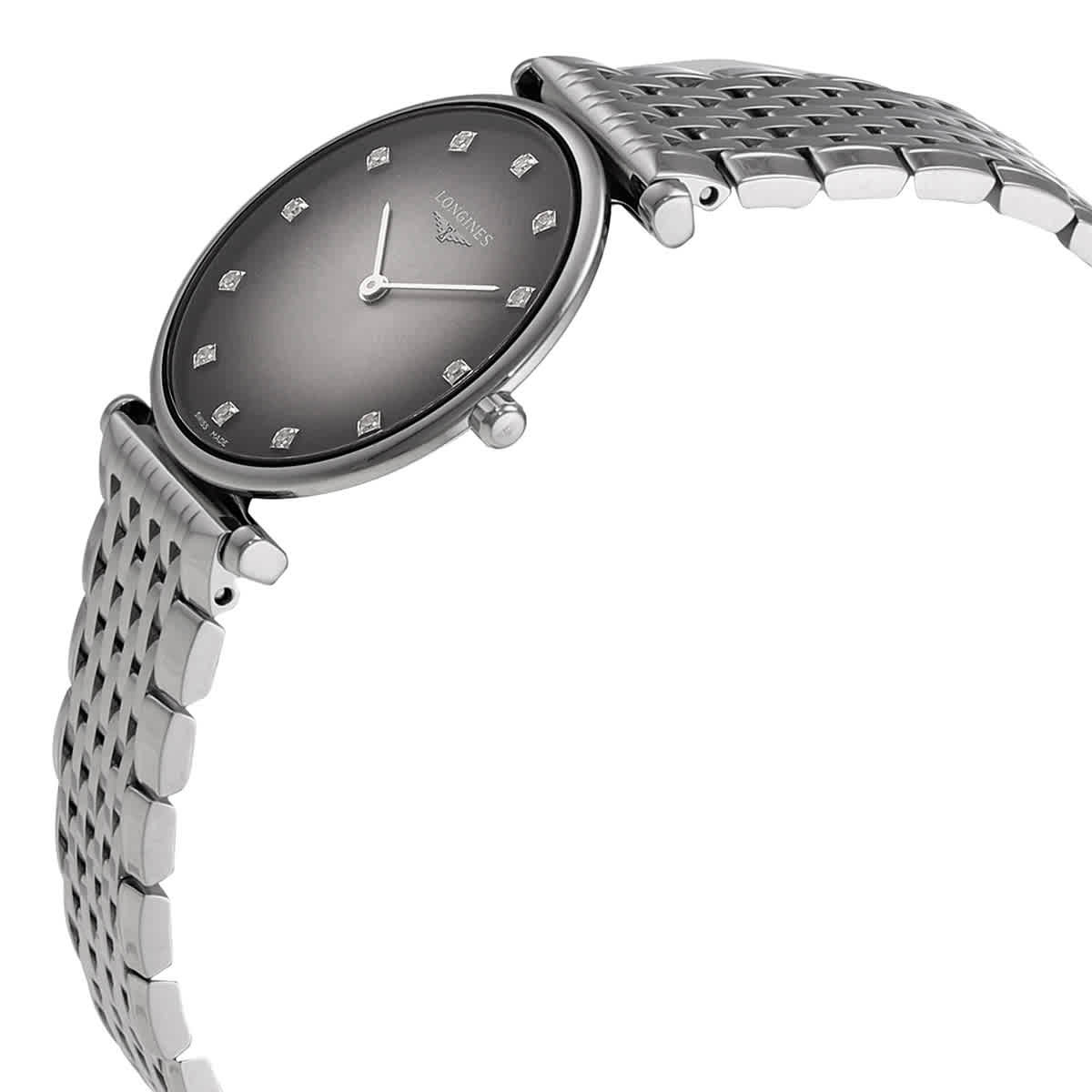 Longines La Grande Classique Quartz Diamond Grey Dial Ladies Watch L45124776