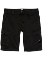 C.P. Company Logo Stretch-cotton Cargo Shorts Black