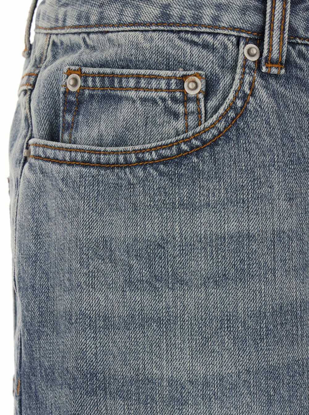 Juun.J Blue Jeans With Belt Loops And Panelled Design In Denim Man