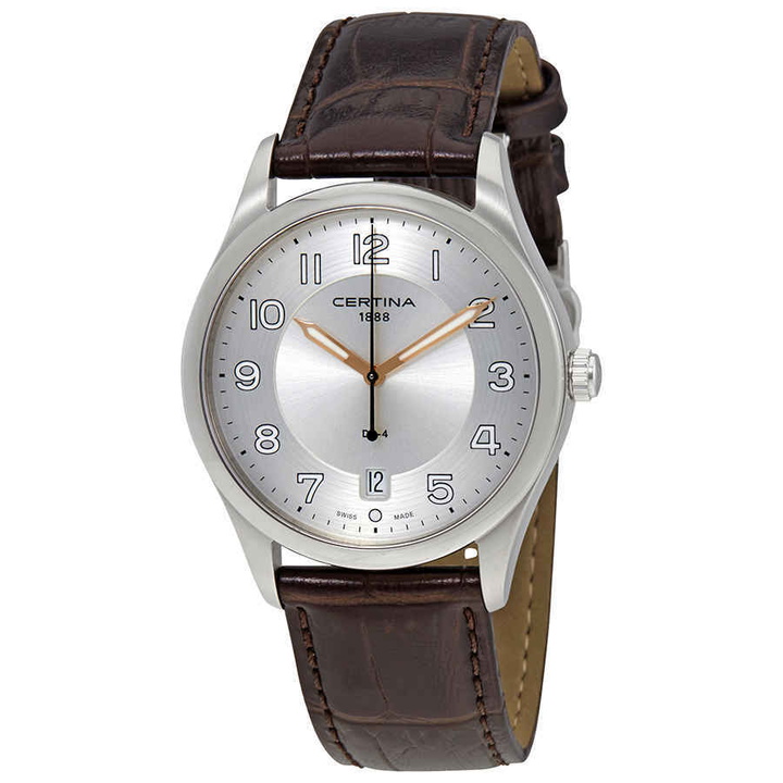 Photo: Certina DS-4 Silver Dial Black Leather Watch C022.410.16.030.01