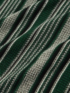 Mr P. - Striped Crochet-Knit Cotton T-Shirt - Green