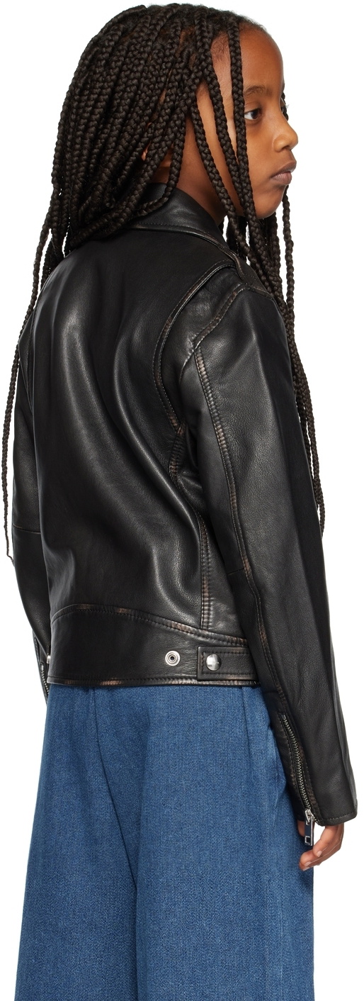 Diesel Kids Black JGarrett Leather Jacket