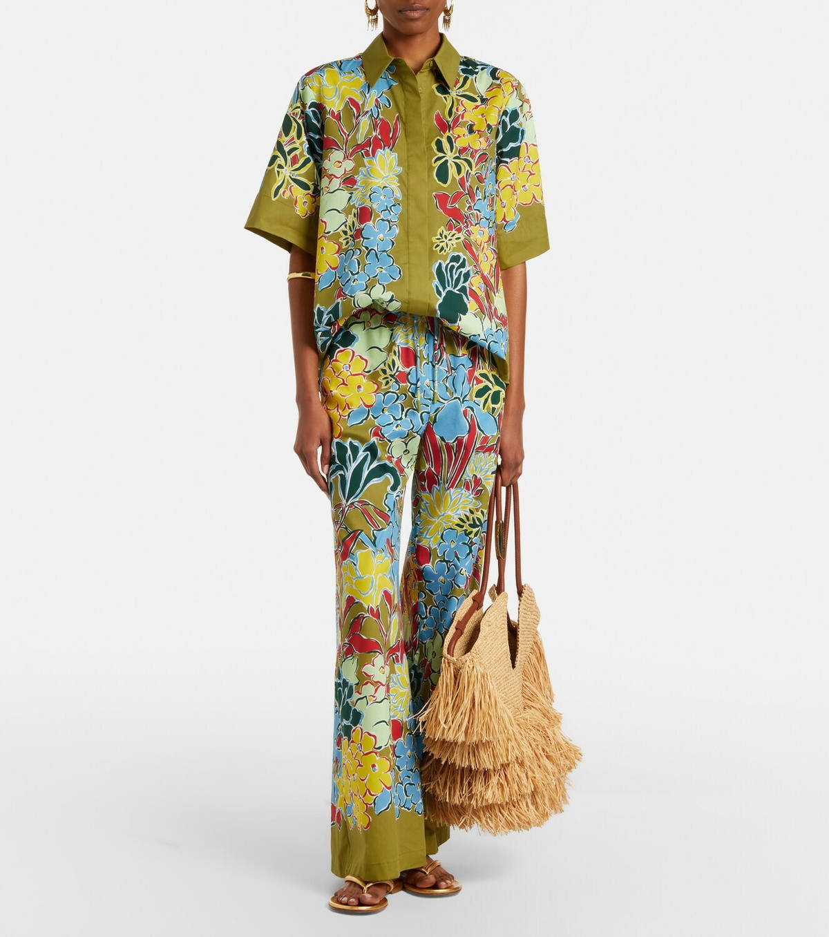 Alémais Solstice cotton-blend wide-leg pants