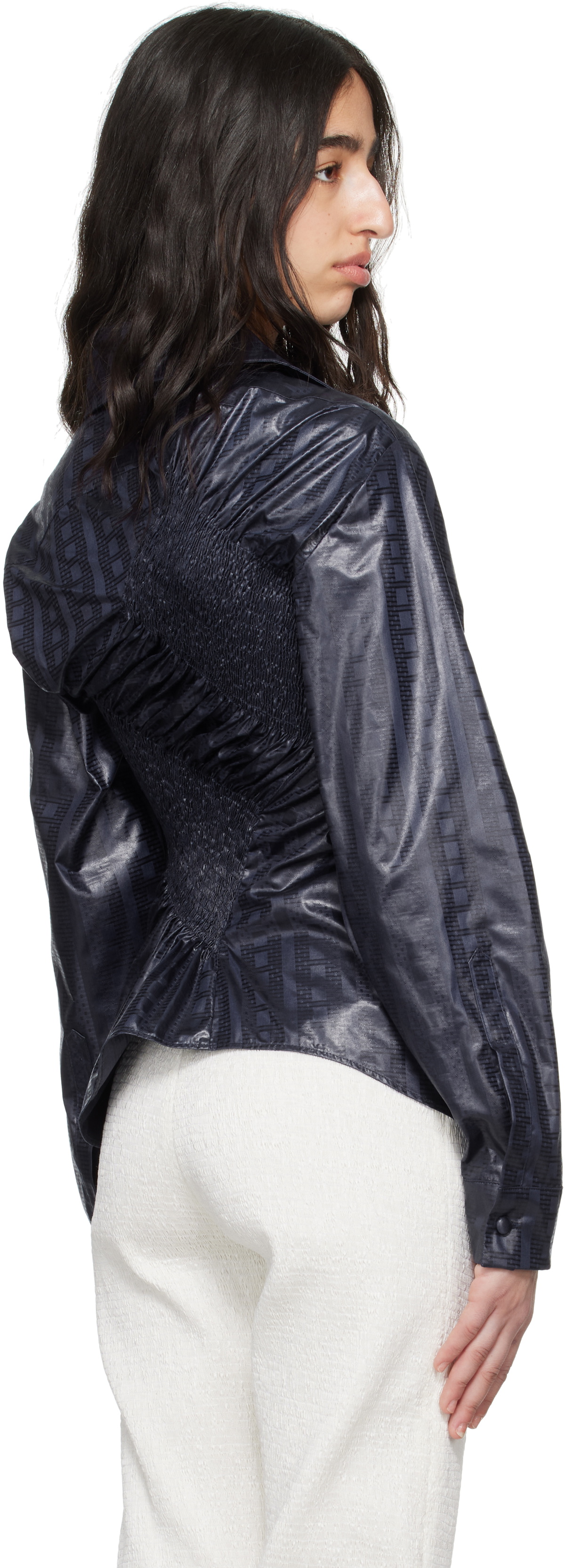 SUPER YAYA Navy Twist Shirt