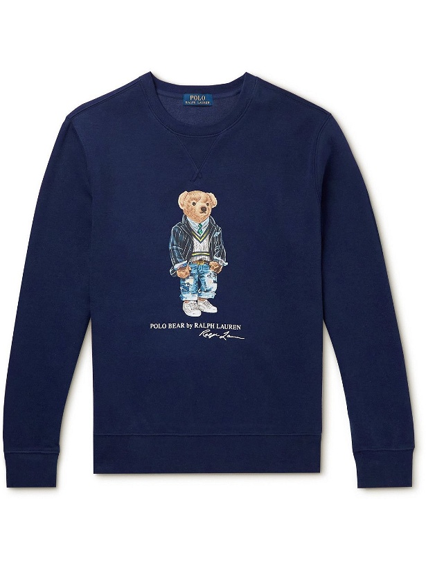 Photo: Polo Ralph Lauren - Logo-Print Cotton-Blend Jersey Sweatshirt - Blue
