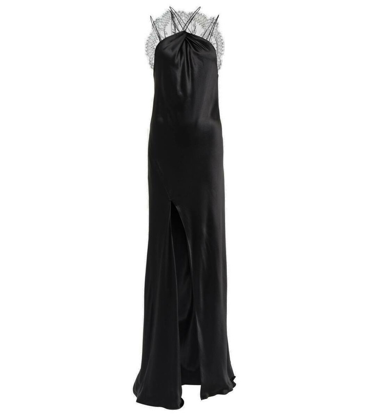 Photo: Givenchy Halterneck lace-trimmed silk satin gown