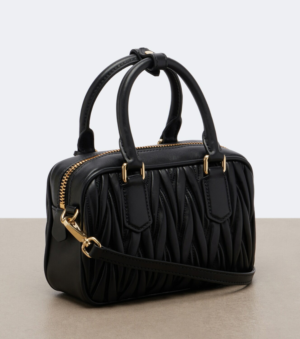Miu Miu Arcadie matelassé leather top-handle bag