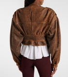 Chloé Cropped leather biker jacket