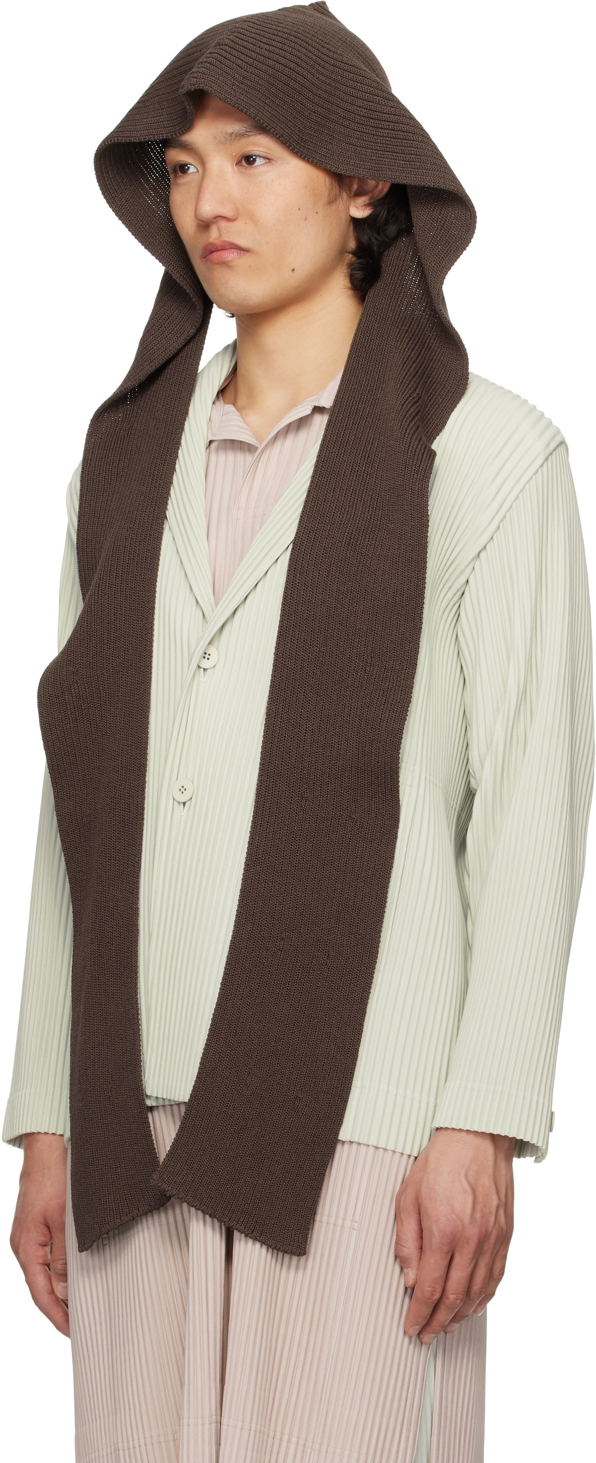BEANIE SCARF HOMME PLISSÉ ISSEY MIYAKE HOMME PLISSÉ ISSEY MIYAKE Khaki Beanie Scarf Homme Plisse