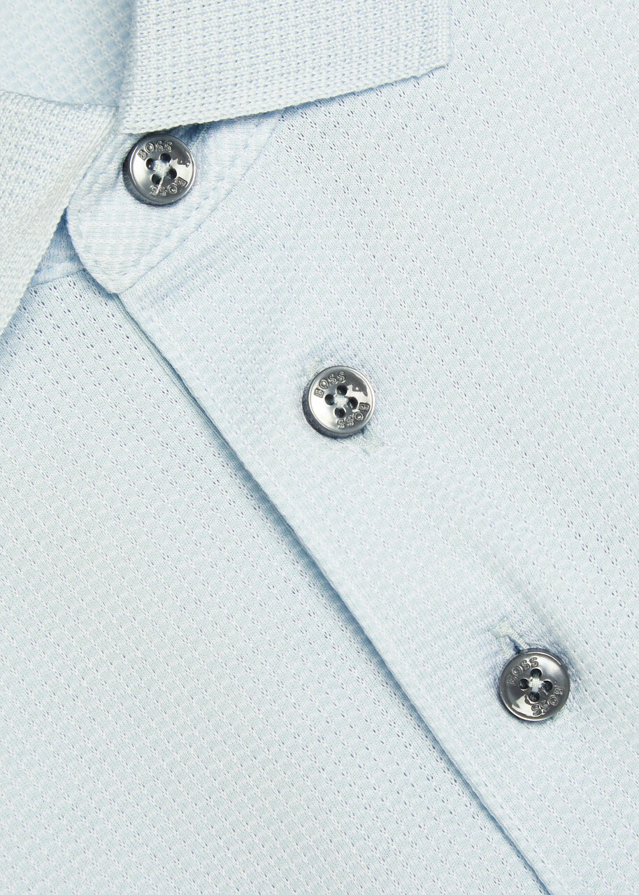 Boss Cotton Polo Shirt Light Blue