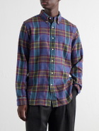 Polo Ralph Lauren - Button-Down Collar Checked Cotton-Flannel Shirt - Blue