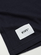 WTAPS - Logo-Print Appliquéd Cotton-Jersey T-Shirt - Blue