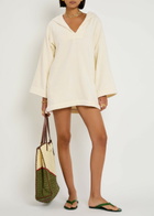 Lisa Marie Fernandez Hooded Terry Beach Tunic Cream