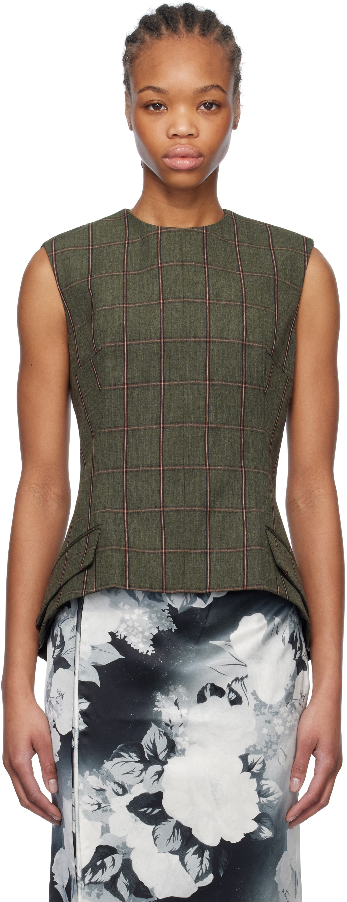 Meryll Rogge Khaki Blazer Top