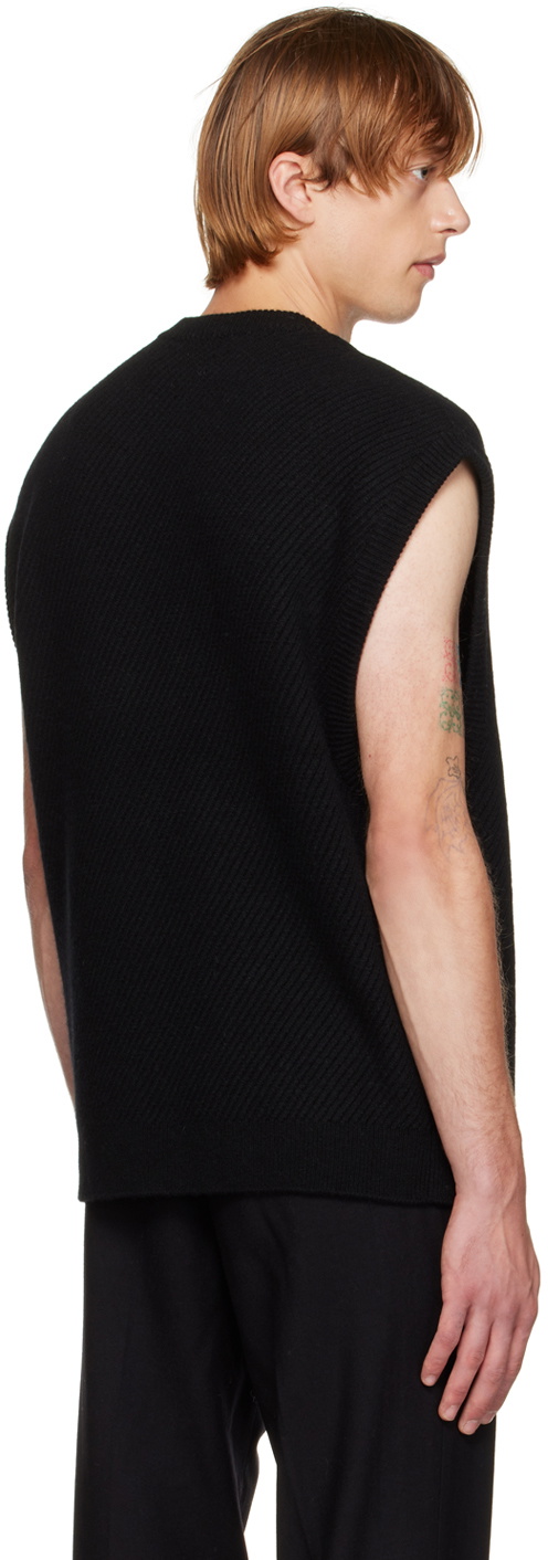 Solid Homme Black Minimal Vest