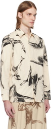 KidSuper Beige Trapeze Performer Button Up Shirt