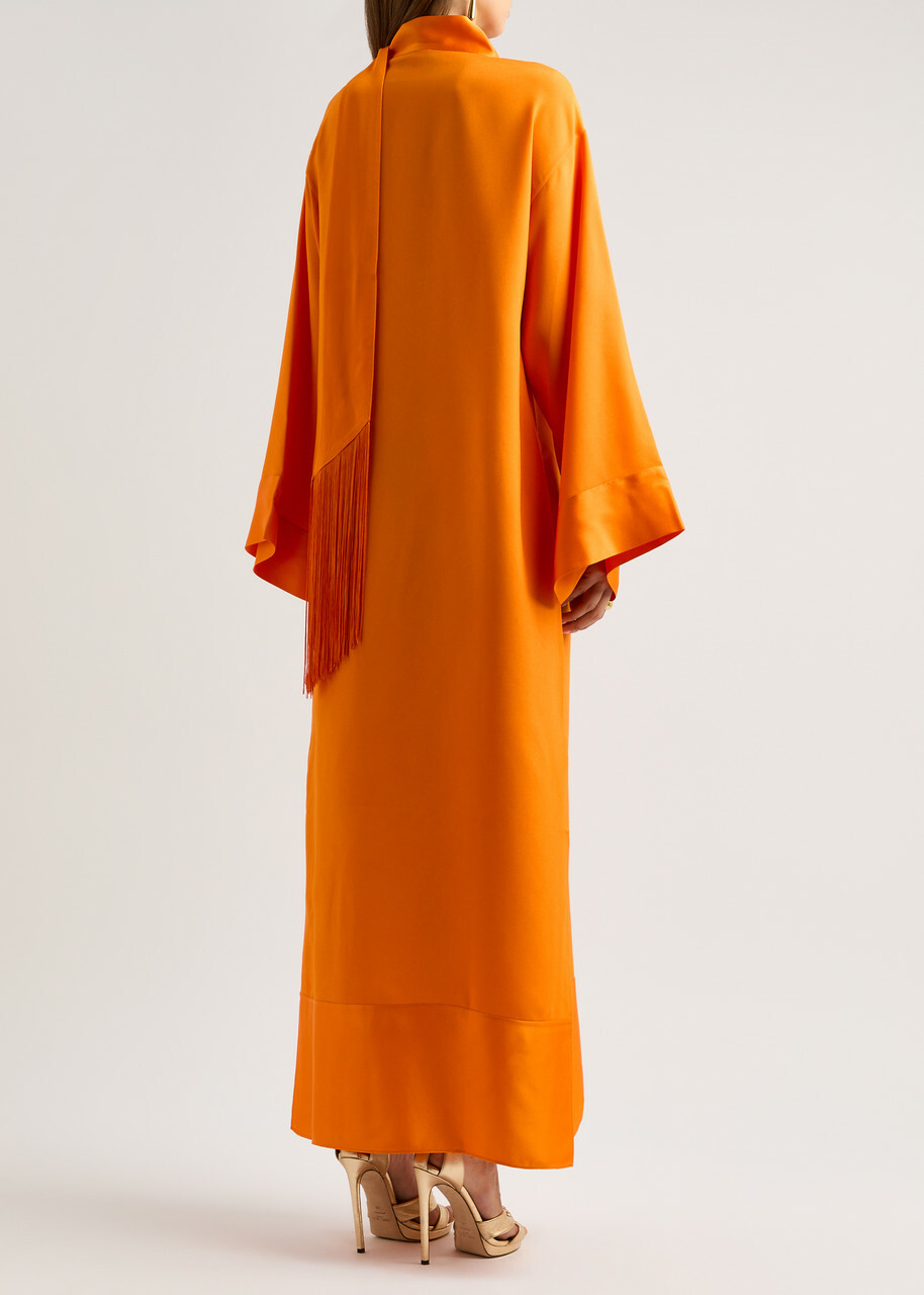 Taller Marmo Ticino Scarf-effect Crepe Maxi Dress Orange