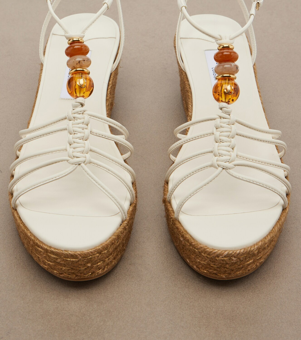 Jimmy Choo Lemi embellished leather wedge sandals