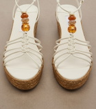 Jimmy Choo Lemi embellished leather wedge sandals