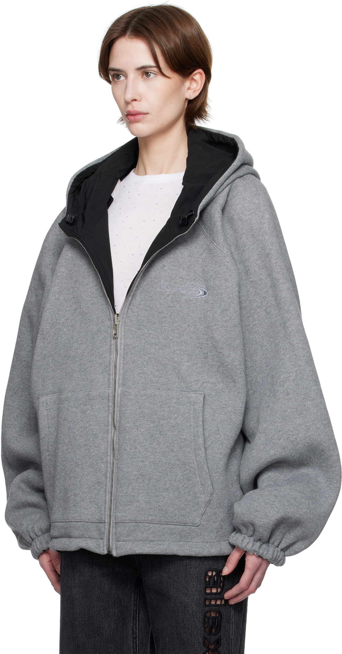Alexander Wang Black Raglan Hooded Reversible Jacket Alexander Wang