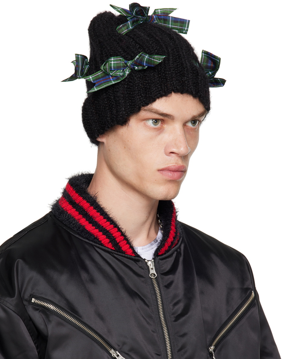 chopova lowena 帽子 Chopova Lowena Black Bow Beanie Chopova Lowena
