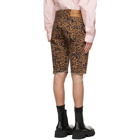 VETEMENTS Brown Denim Leopard Haute Couture Shorts