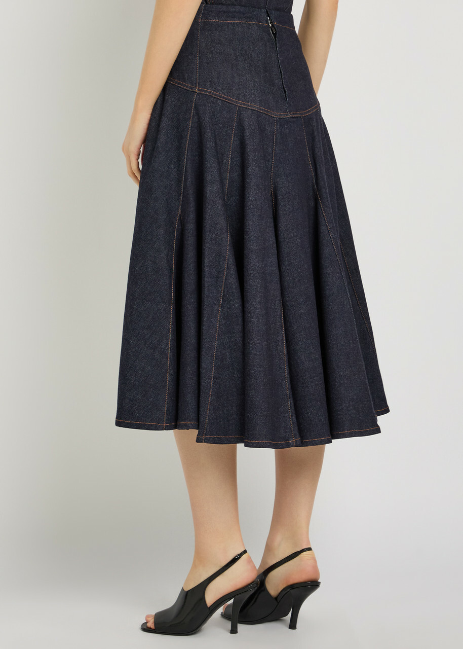 Jacquemus La Jupe De-nîmes Lavoir Denim Midi Skirt Navy