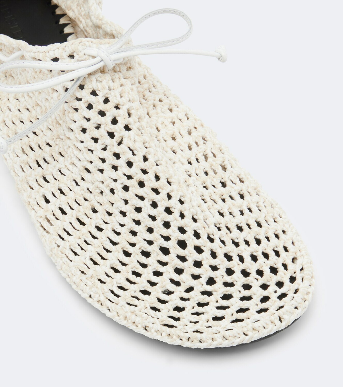 Christen Mandala crochet leather-trimmed flats