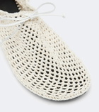 Christen Mandala crochet leather-trimmed flats