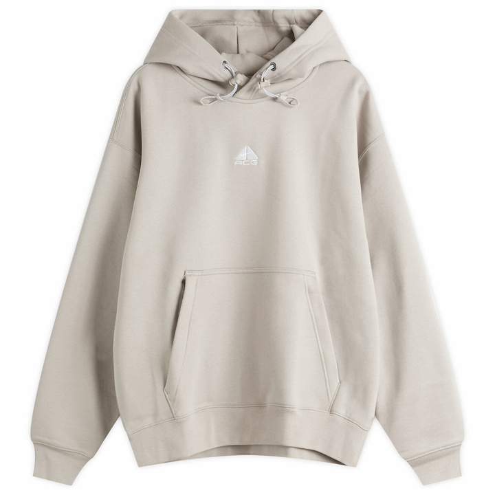 Photo: Nike ACG Therma-FIT Fleece Pullover Hoodie in Grey/Blue/White
