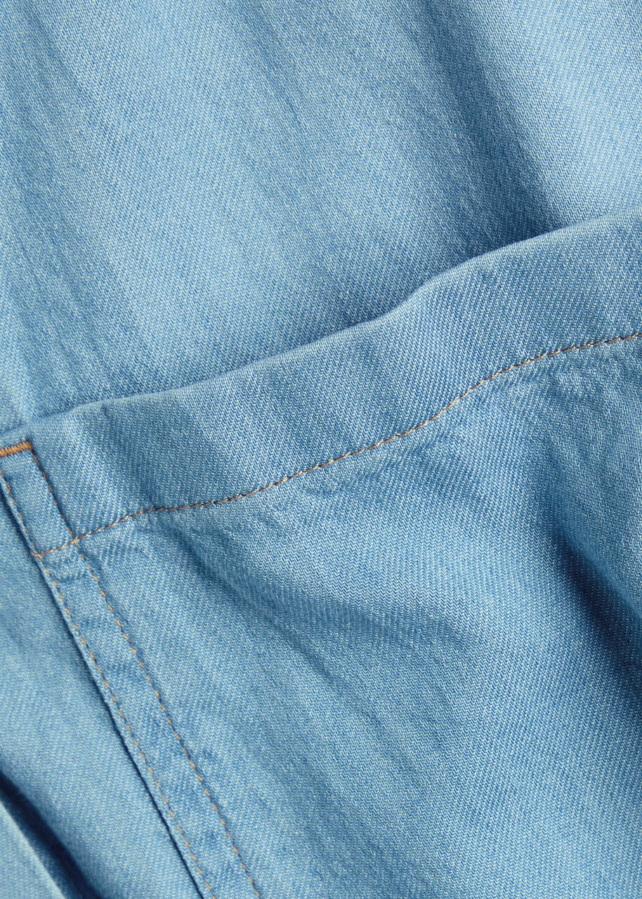 Eileen Fisher Cotton Chambray Midi Shirt Dress Light Blue
