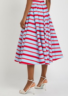 Emilia Wickstead Eglantine Striped Cotton-poplin Midi Skirt Multicoloured