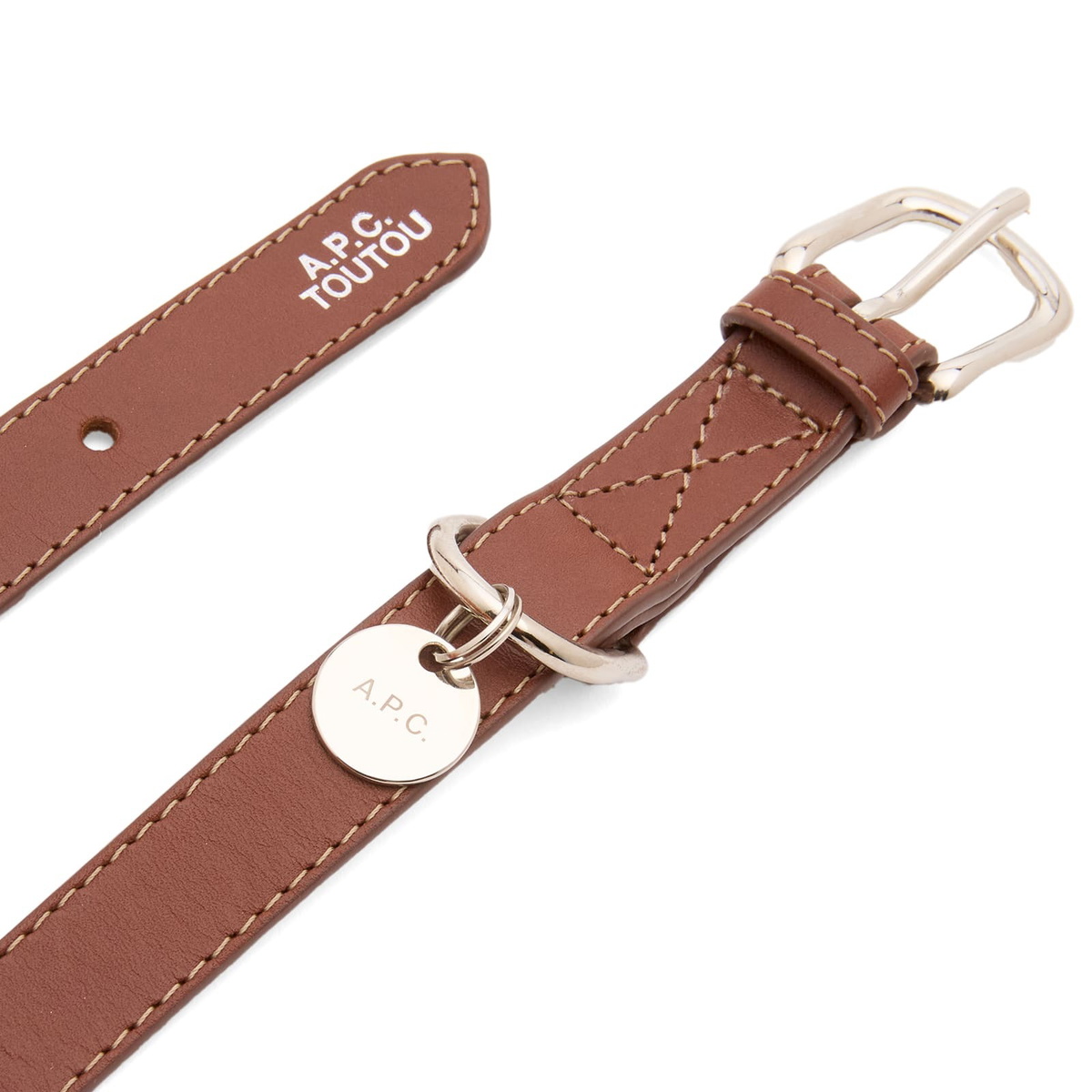 A.P.C. Men's Leather Dog Collar in Hazelnut