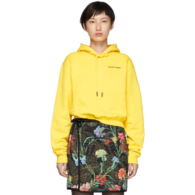 Photo: Off-White Yellow Quotes Cropped Hoodie