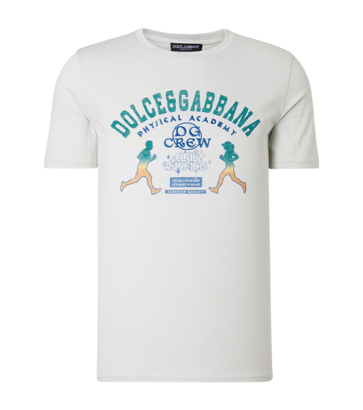 Photo: Dolce&Gabbana Embroidered printed cotton jersey T-shirt