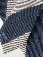 Dunhill - 9.5cm Striped Linen and Mulberry Silk-Blend Jacquard Tie