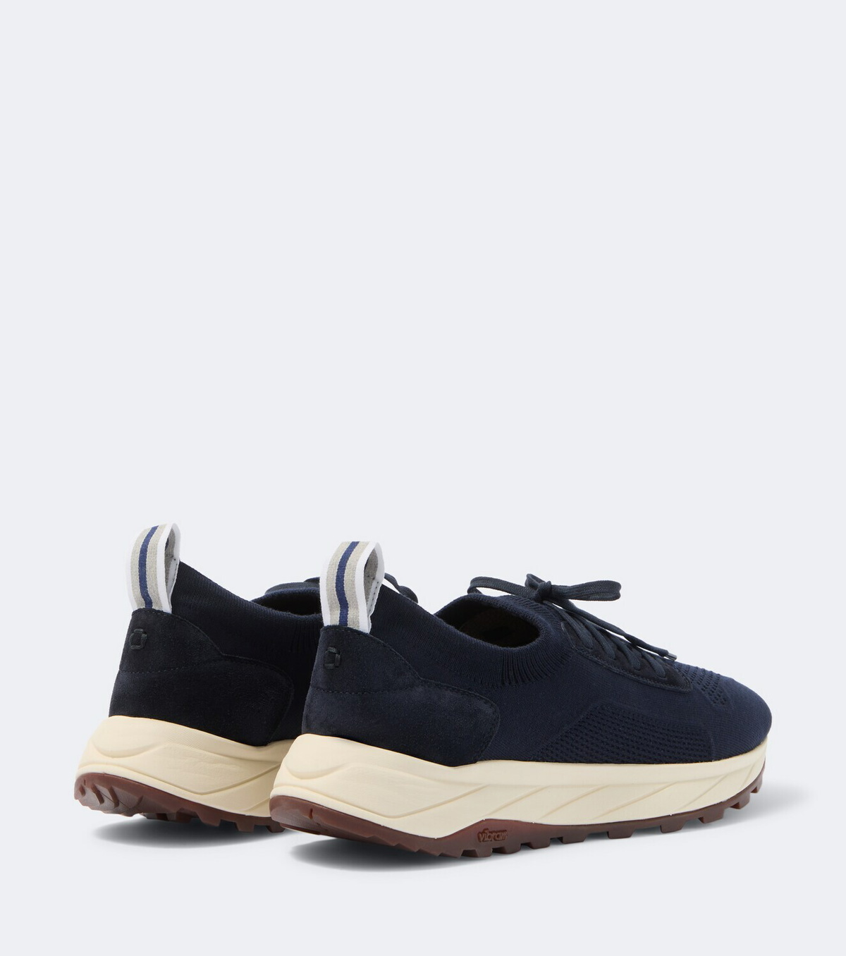 Fedeli Knitted suede-trimmed sneakers