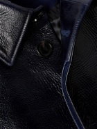 LOEWE - Textured-Leather and Suede Coat - Blue