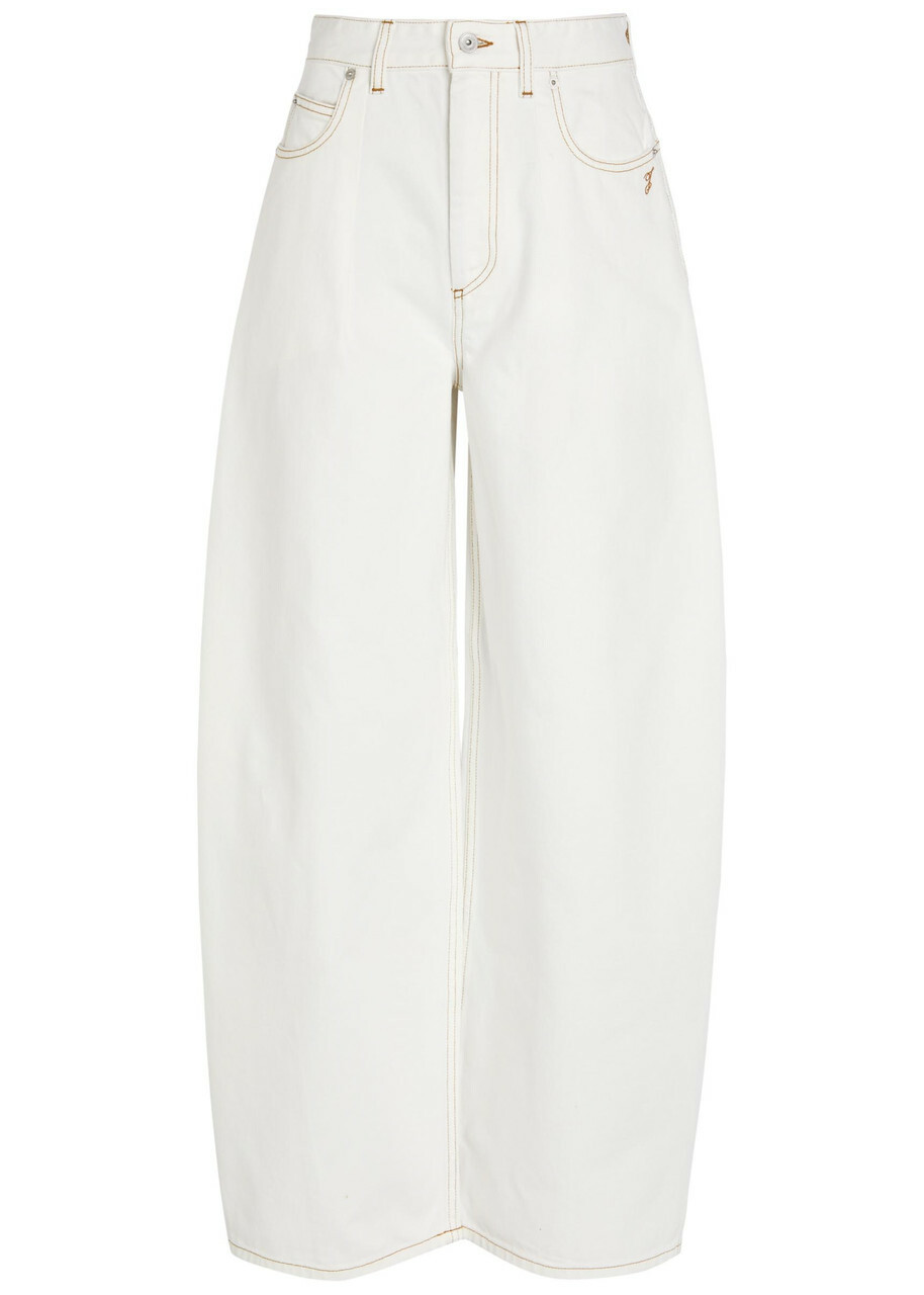 Jacquemus Le De-nimes Ovalo Barrel-leg Denim Jeans Off White