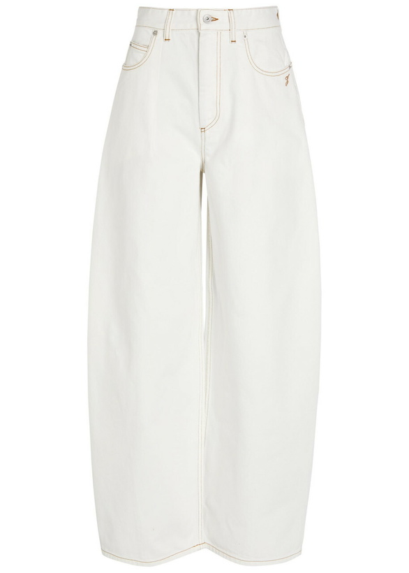 Photo: Jacquemus Le De-nimes Ovalo Barrel-leg Denim Jeans Off White