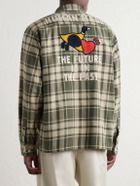 Human Made - Logo-Embroidered Checked Cotton-Flannel Shirt - Green