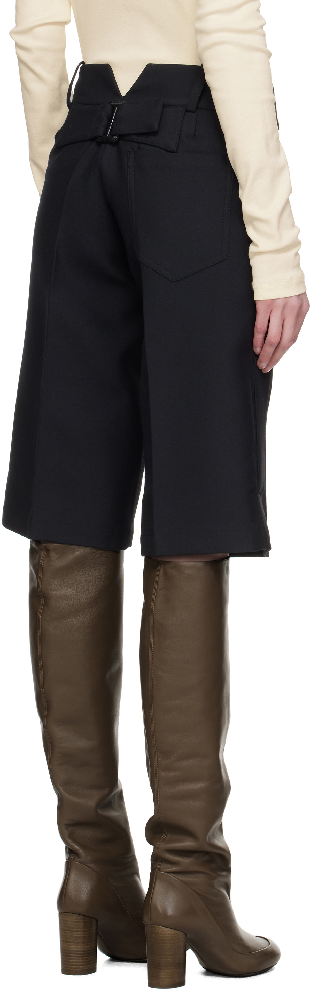 Fax Copy Express Black Straight Bermuda Shorts