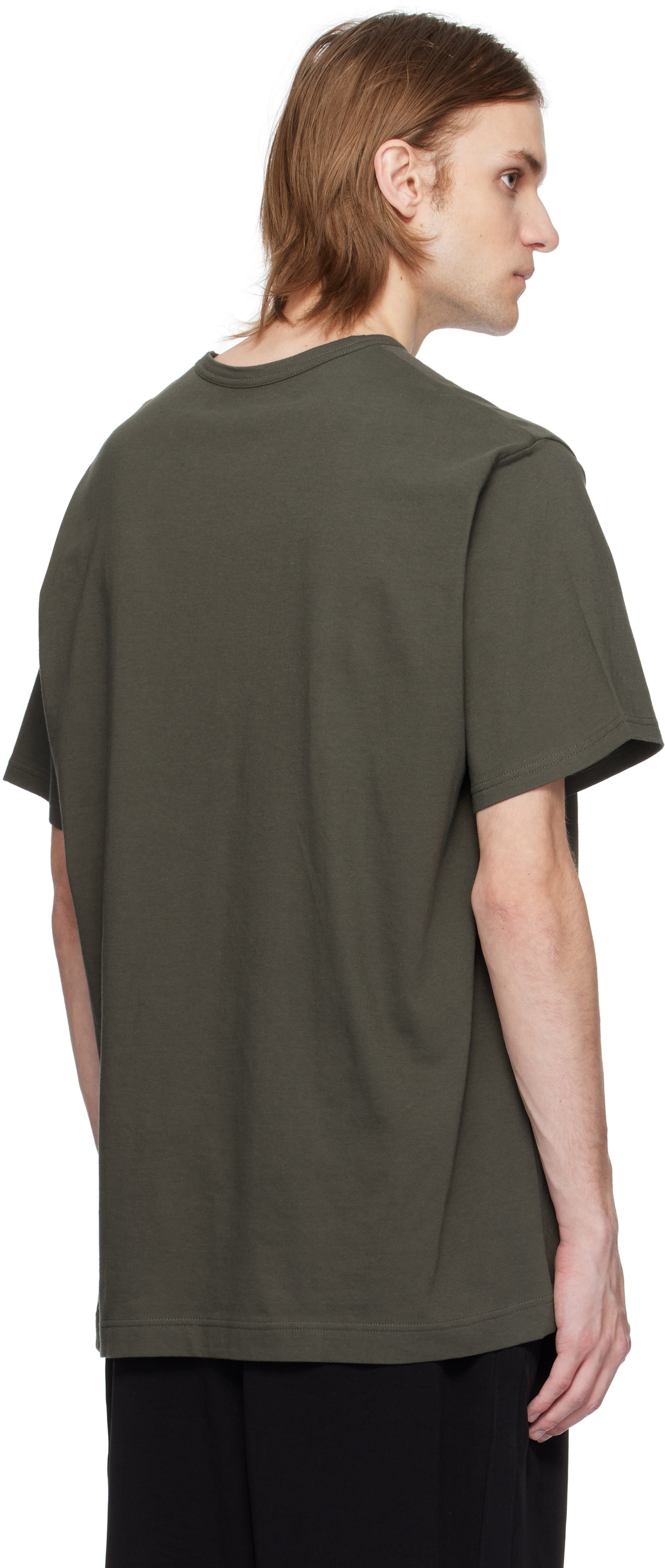 Y's For Men Khaki Logo Print Short Sleeve T-shirt