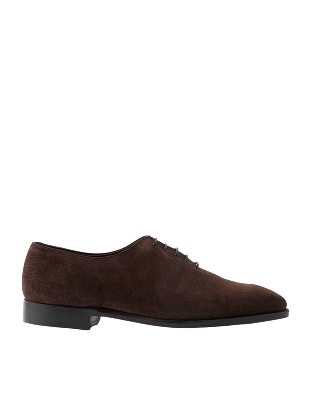Photo: George Cleverley - Merlin Whole-Cut Suede Oxford Shoes - Brown
