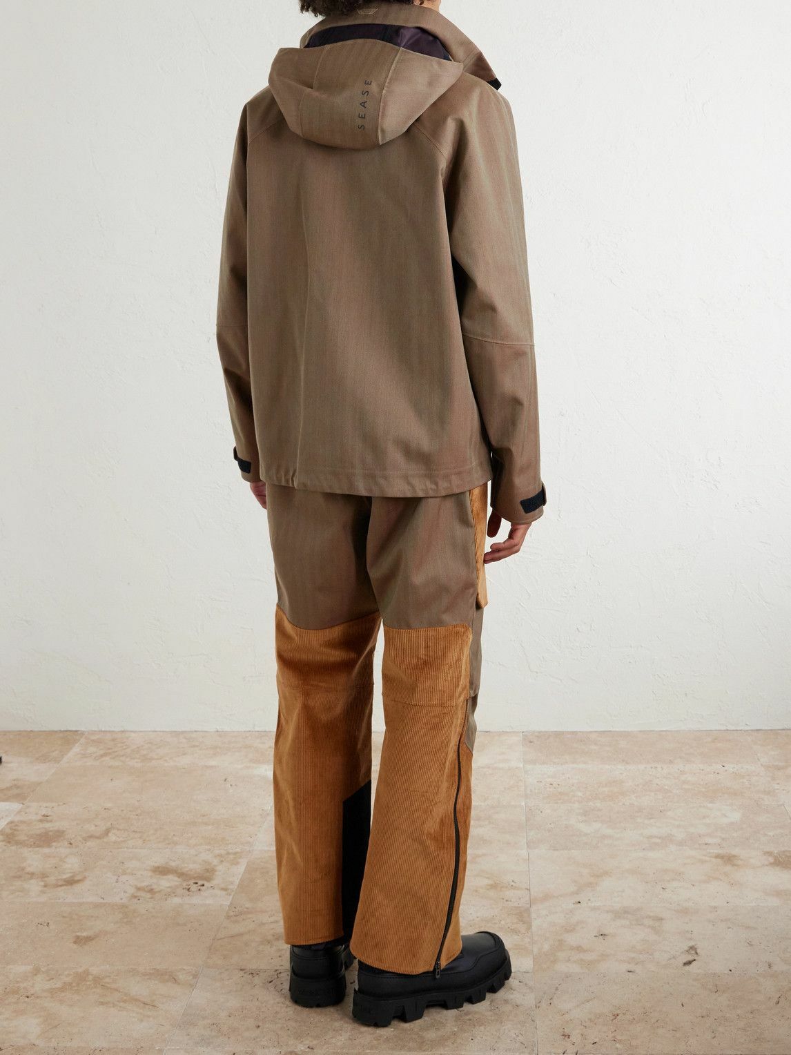 SEASE - Intrepid Herringbone Virgin Wool Hooded Ski Jacket - Brown
