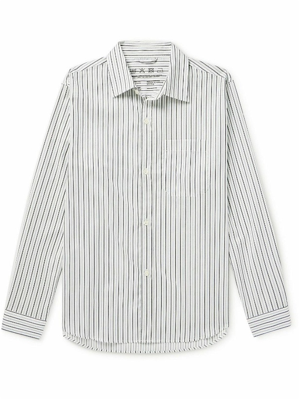 Photo: mfpen - Distant Striped Cotton Shirt - White