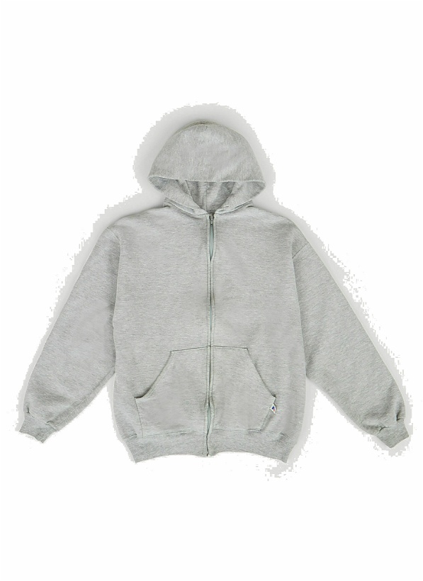 Photo: Graphic Print Hooded Sweatshirt in Grey