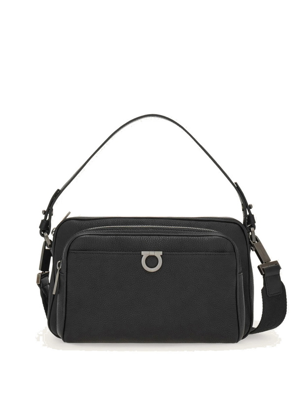 Photo: Ferragamo Mens Gancini shoulder bag in Black