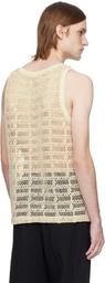 CMMN SWDN SSENSE Exclusive Beige Crocheted Cotton Tank Top